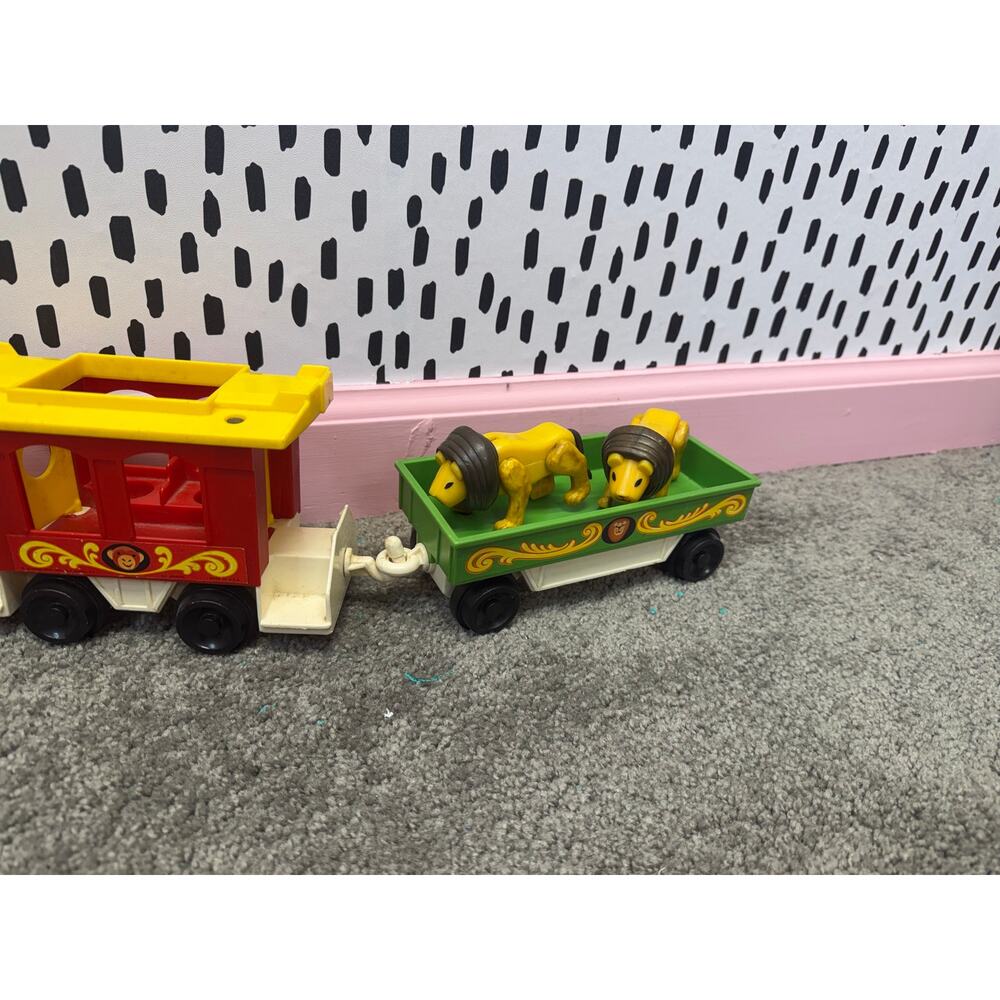 Fisher Price Little People vintage Circus Train 7 pieces Locomotive Caboose 991 - Picture 5 of 9